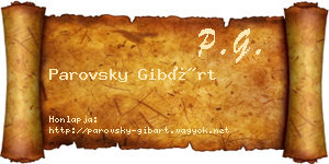 Parovsky Gibárt névjegykártya
